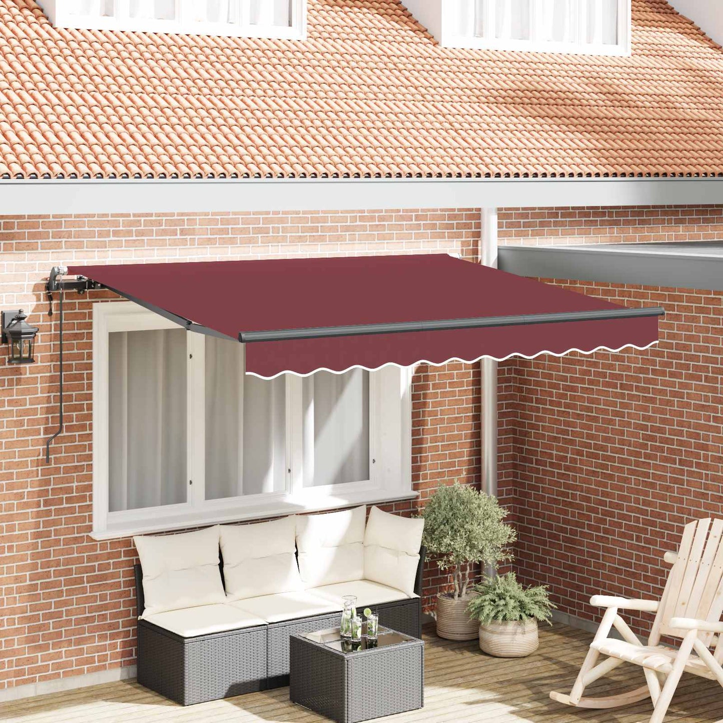 vidaXL Einziehbare Markise Bordeauxrot 250 x 200 cm