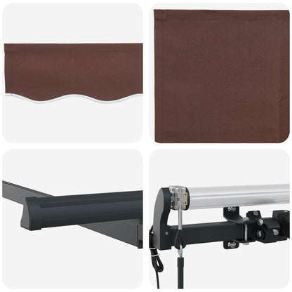 vidaXL Einziehbare Markise Braun 250 x 200 cm Stoff