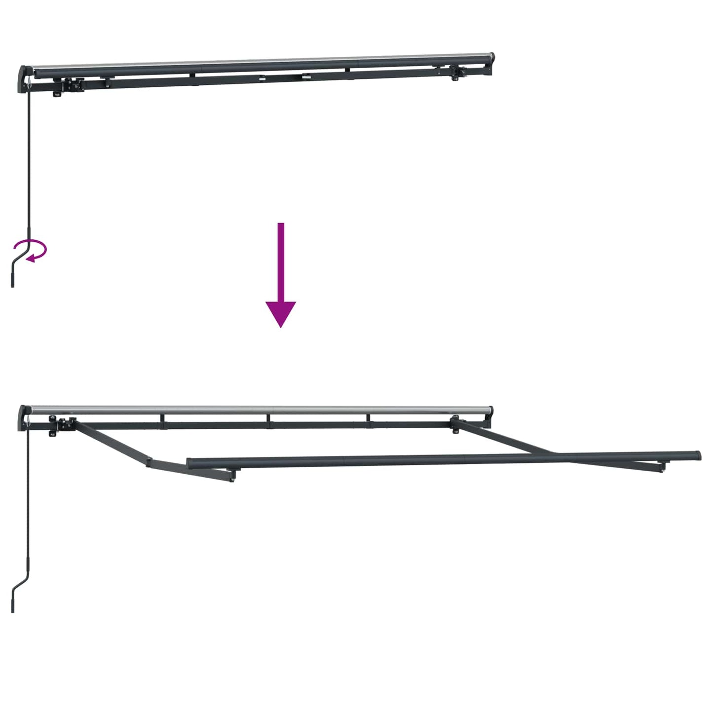 Einziehbare Markise Anthrazit 250 x 200 cm Stoff
