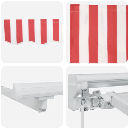 vidaXL Einziehbare Markise Rot und Weiß 250x200 cm Stoff