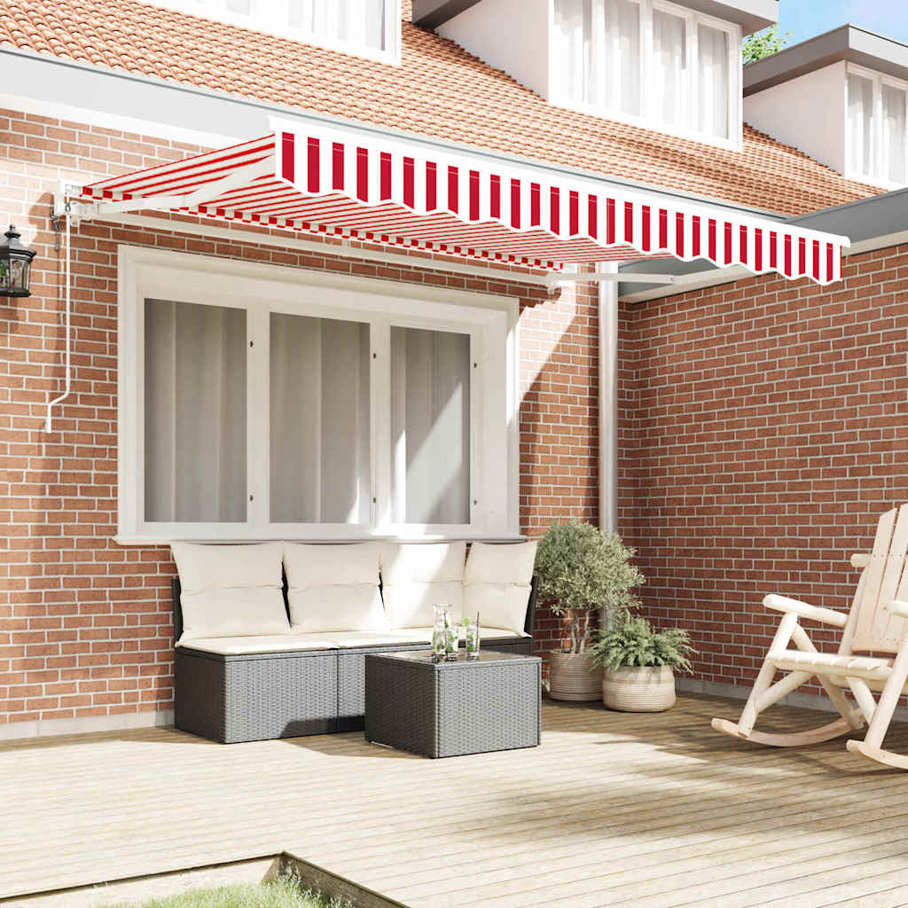 vidaXL Einziehbare Markise Rot und Weiß 250x200 cm Stoff