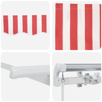vidaXL Einziehbare Markise Rot und Weiß 250 x 200 cm