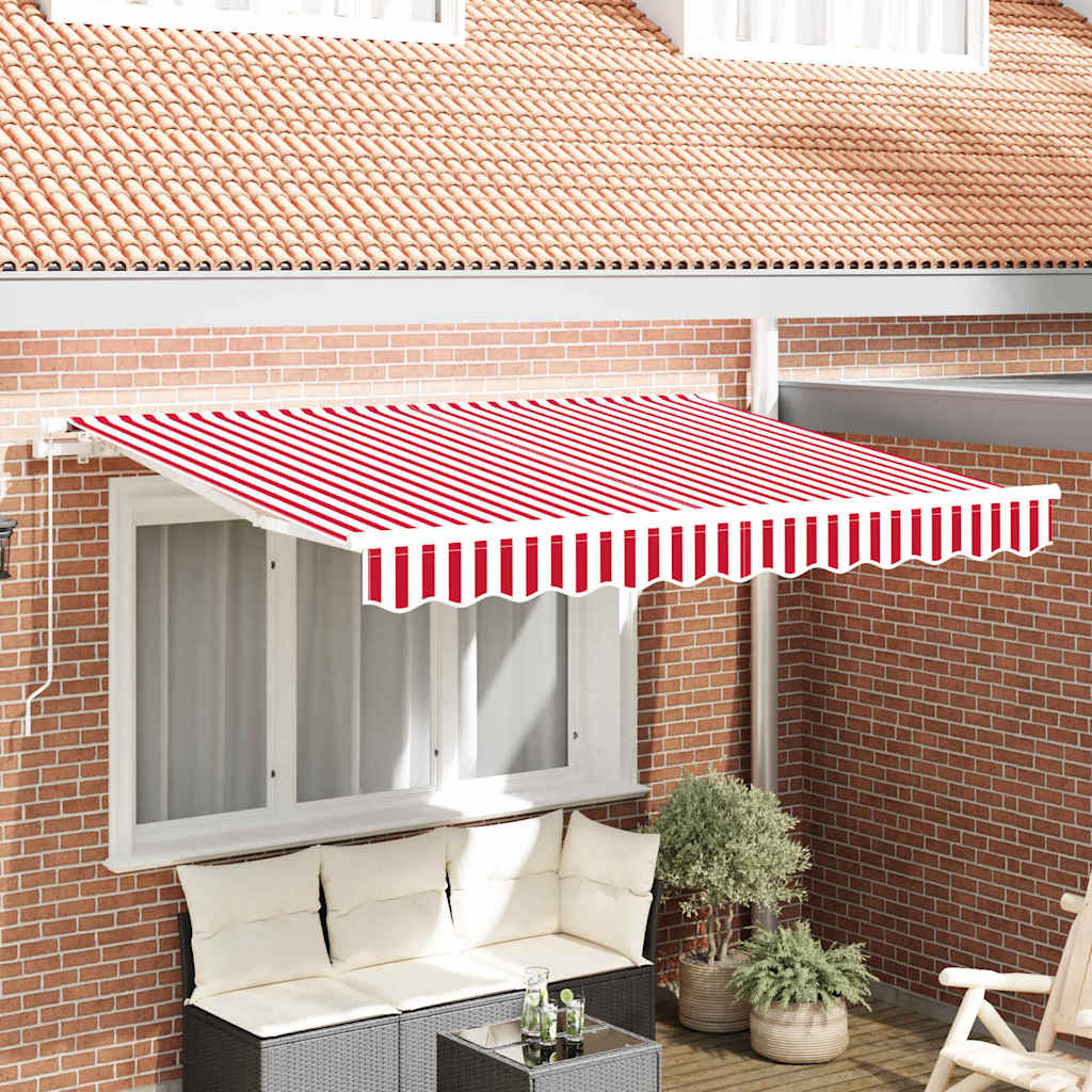 vidaXL Einziehbare Markise Rot und Weiß 250 x 200 cm