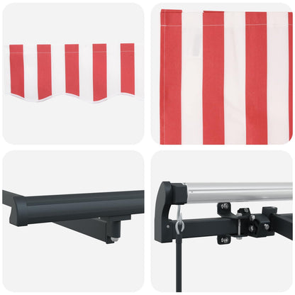 vidaXL Einziehbare Markise Rot und Weiß 250 x 200 cm