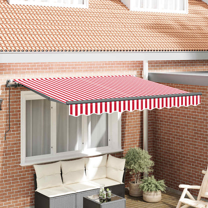 vidaXL Einziehbare Markise Rot und Weiß 250 x 200 cm