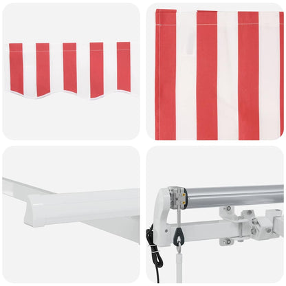 vidaXL Einziehbare Markise Rot und Weiß 250 x 200 cm