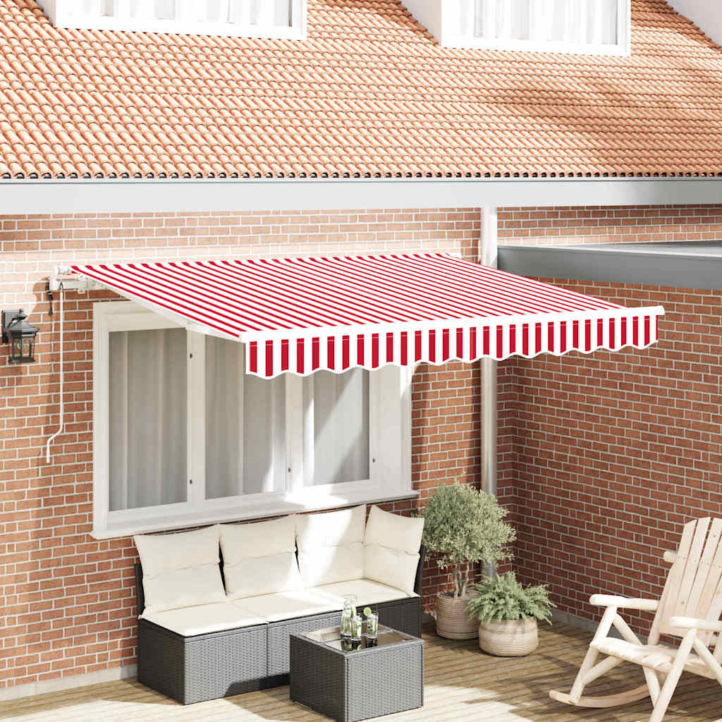 vidaXL Einziehbare Markise Rot und Weiß 250 x 200 cm