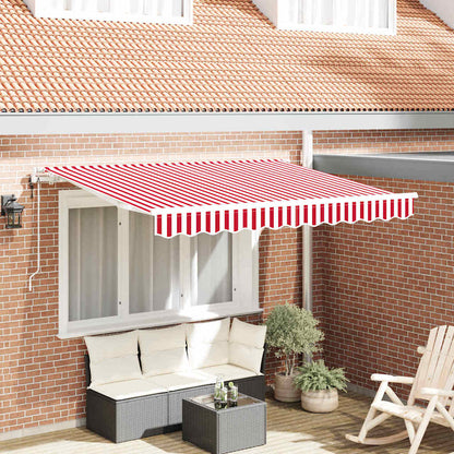 vidaXL Einziehbare Markise Rot und Weiß 250 x 200 cm