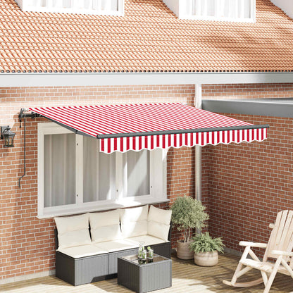 vidaXL Einziehbare Markise Rot und Weiß 250 x 200 cm