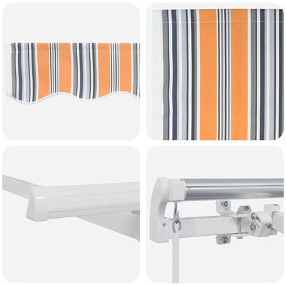 vidaXL Einziehbare Markise Blau und Orange 250 x 200 cm Stoff