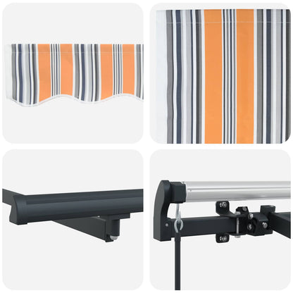 vidaXL Einziehbare Markise Blau und Orange 250 x 200 cm Stoff
