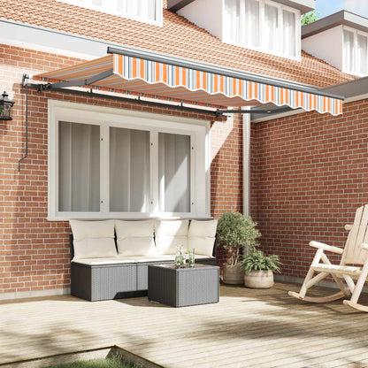 vidaXL Einziehbare Markise Blau und Orange 250 x 200 cm Stoff