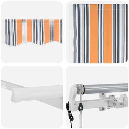 vidaXL Einziehbare Markise Blau und Orange 250 x 200 cm Stoff