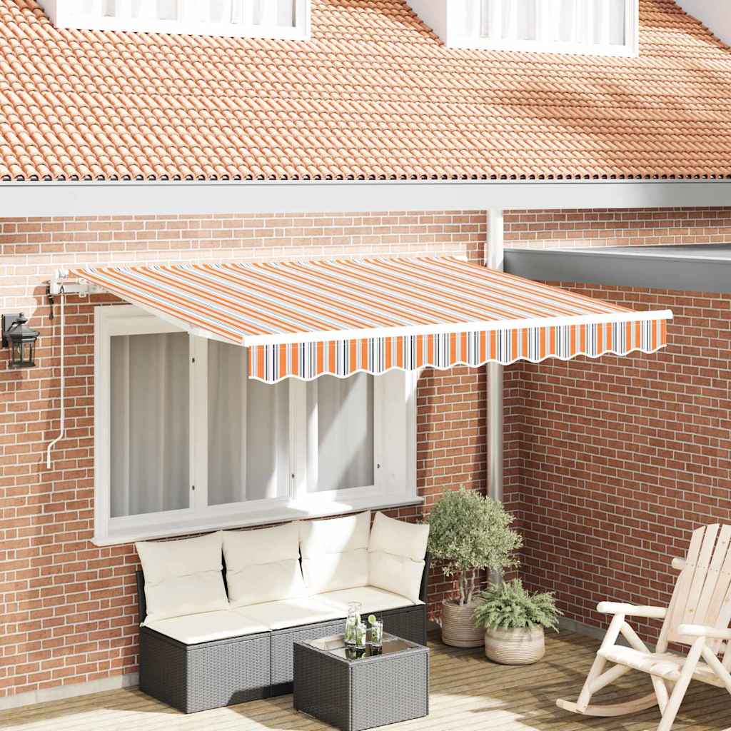 vidaXL Einziehbare Markise Blau und Orange 250 x 200 cm Stoff