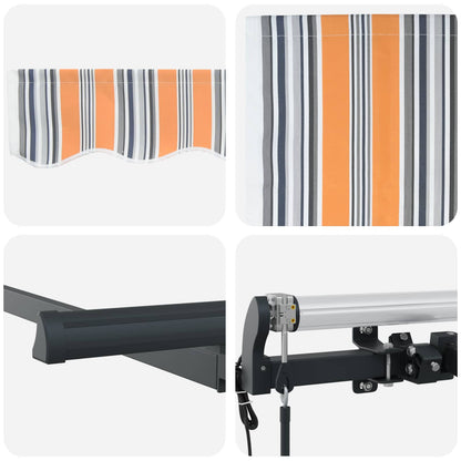 vidaXL Einziehbare Markise Orange und Blau 250 x 200 cm Stoff