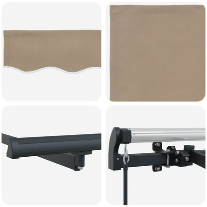vidaXL Einziehbare Markise Beige und Anthrazit 250 x 200 cm