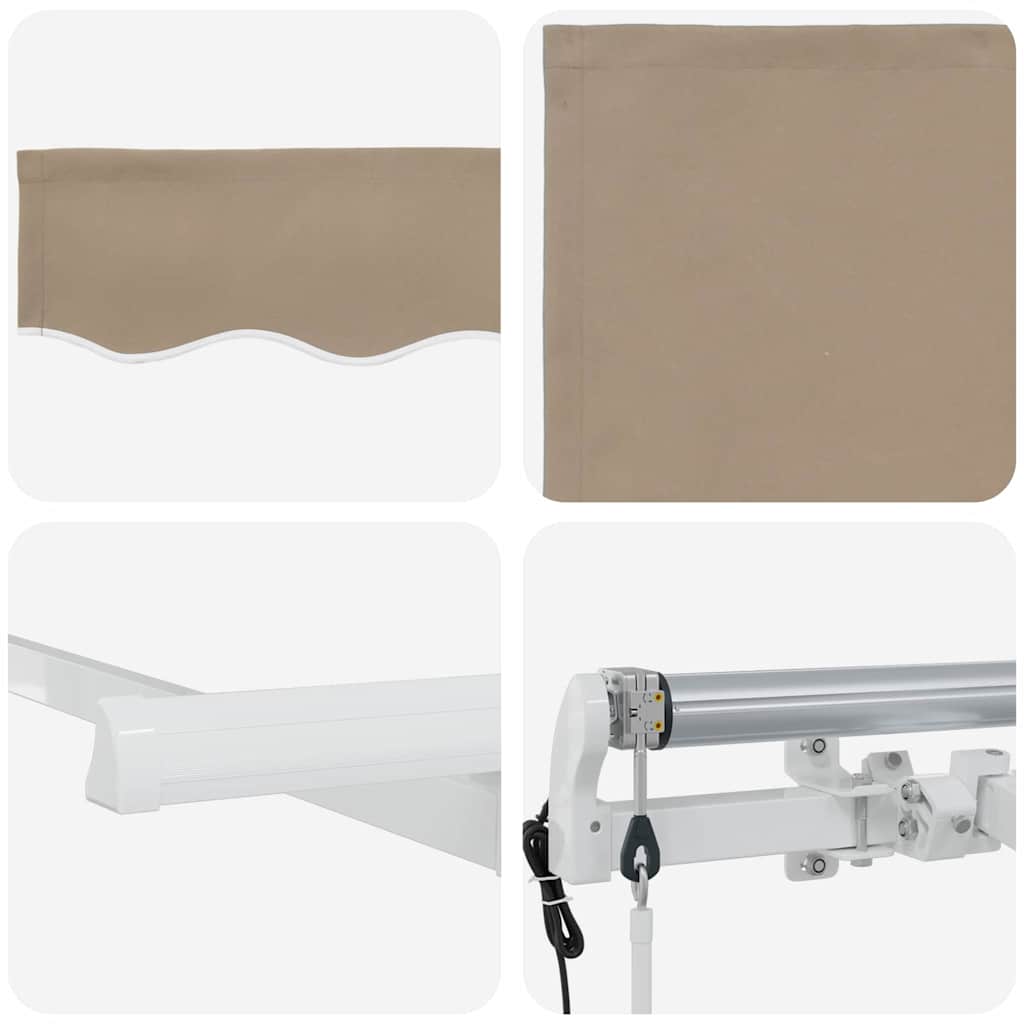 vidaXL Einziehbare Markise Beige 250 x 200 cm Polyester und Aluminium