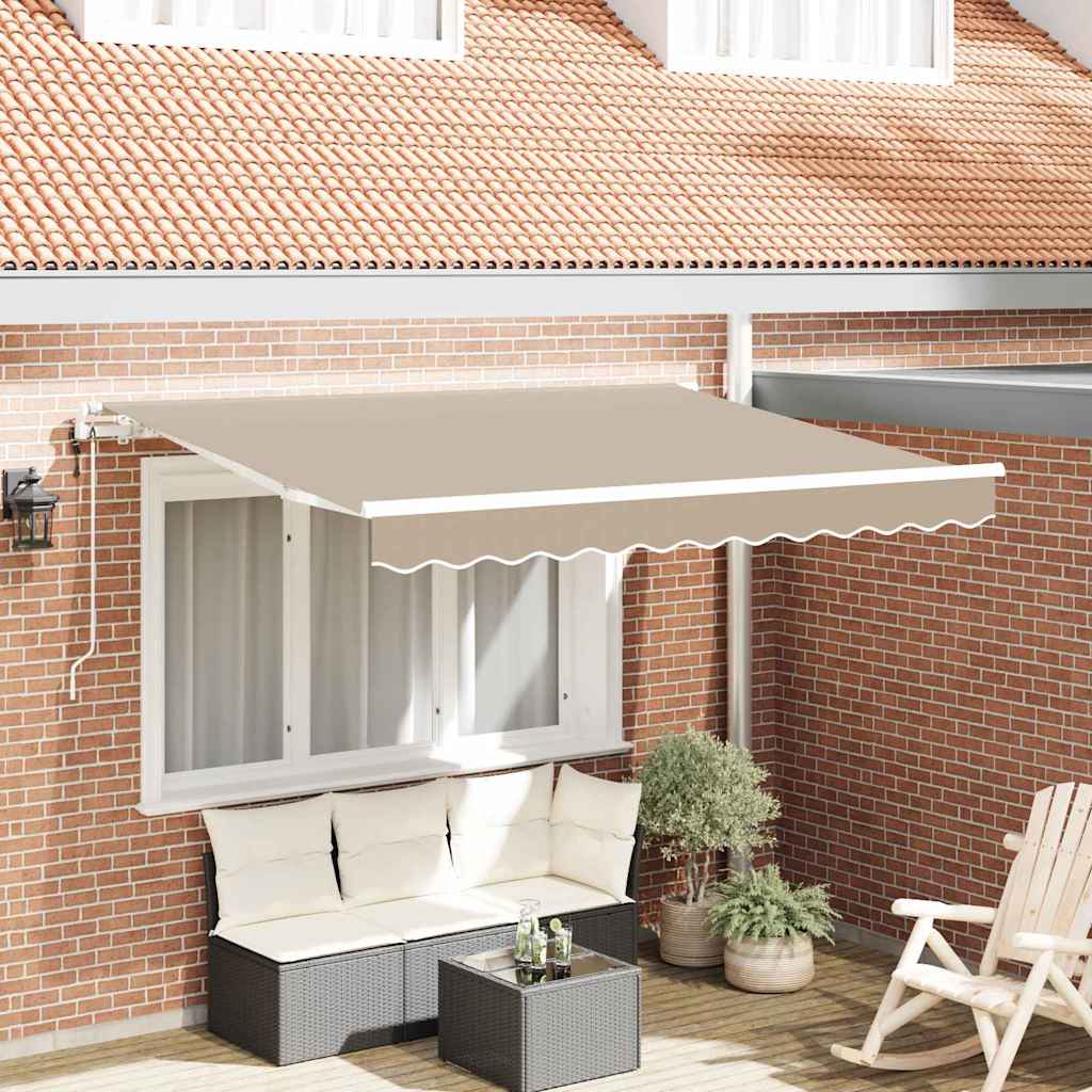 vidaXL Einziehbare Markise Beige 250 x 200 cm Polyester und Aluminium