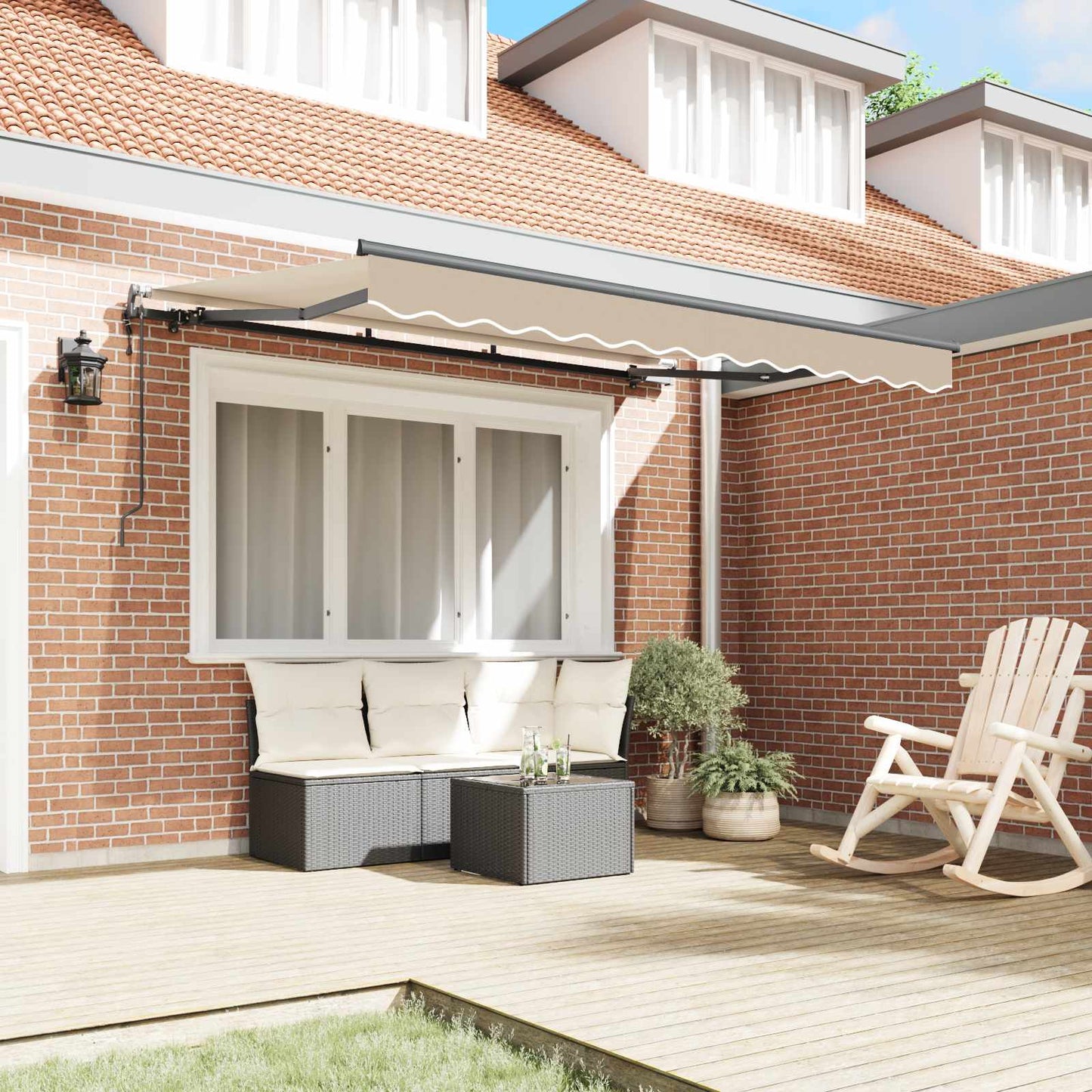 vidaXL Einziehbare Markise Beige 250 x 200 cm Polyester und Aluminium