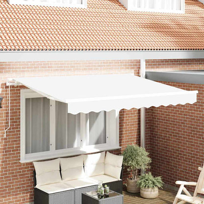 vidaXL Einziehbare Markise Weiß 250 x 200 cm Polyester und Aluminium