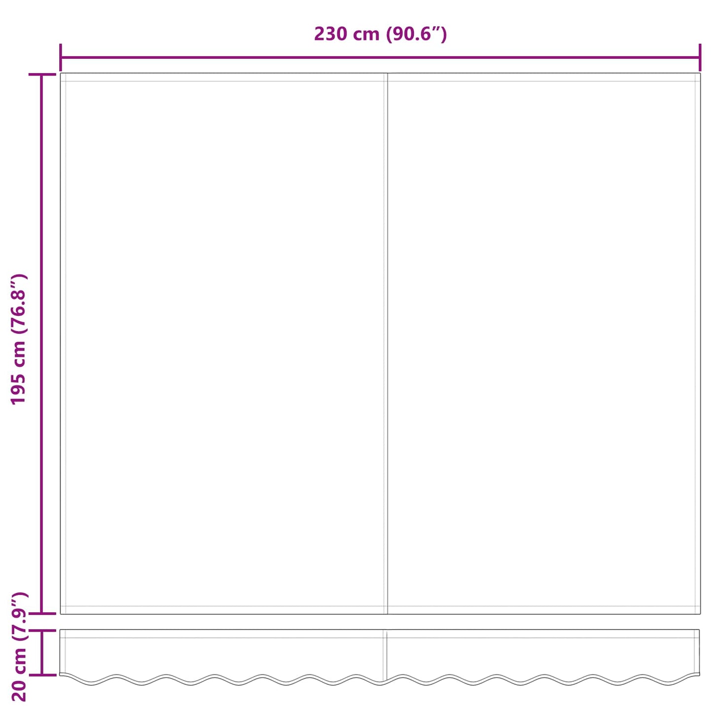 vidaXL Einziehbare Markise Weiß 250 x 200 cm Polyester und Aluminium