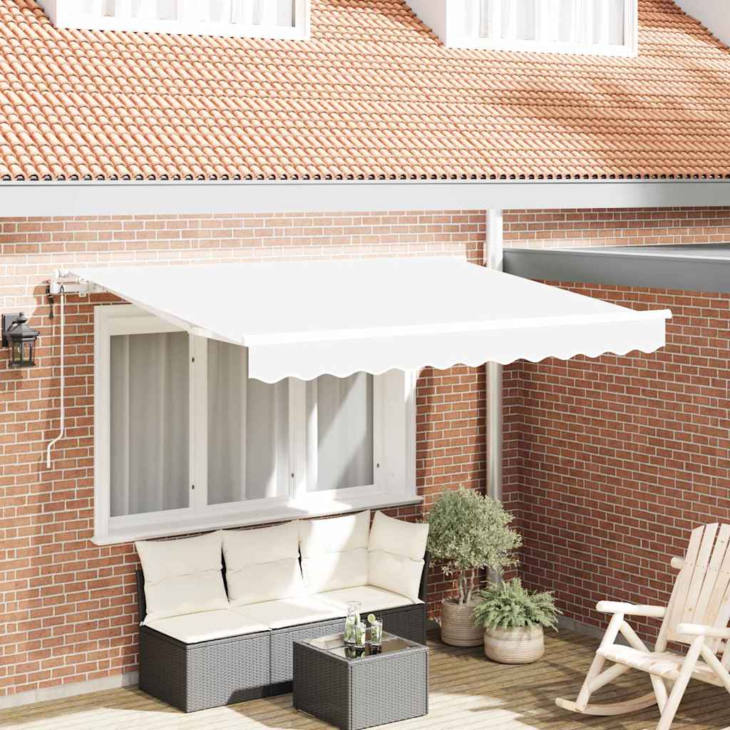 vidaXL Einziehbare Markise Weiß 250 x 200 cm Polyester und Aluminium