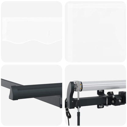 vidaXL Einziehbare Markise Weiß 250 x 200 cm Polyester und Aluminium
