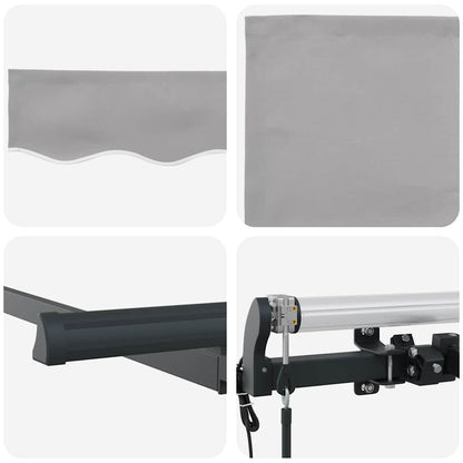 vidaXL Auvent rétractable Gris clair 250 x 200 cm