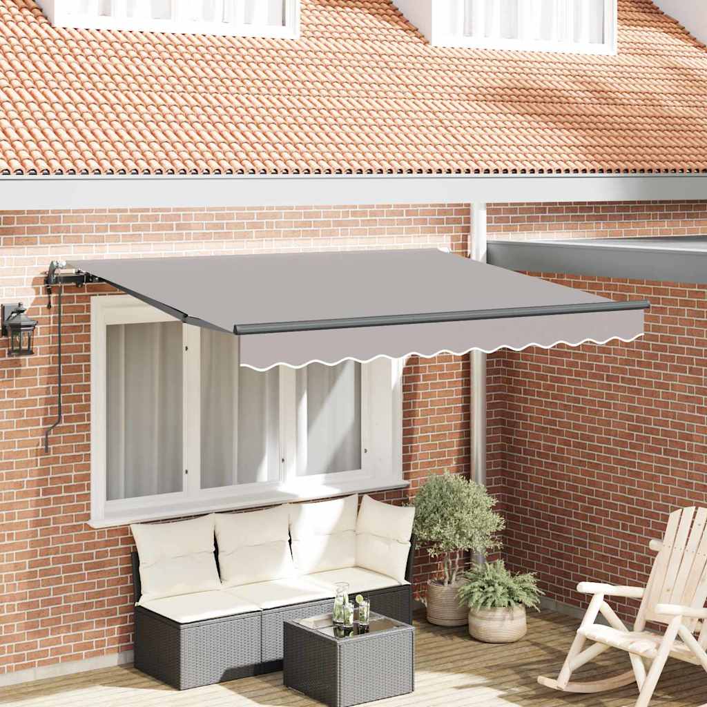 vidaXL Auvent rétractable Gris clair 250 x 200 cm