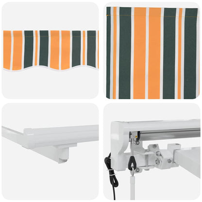 vidaXL Einziehbare Markise Grün und Gelb 250x200 cm Stoff