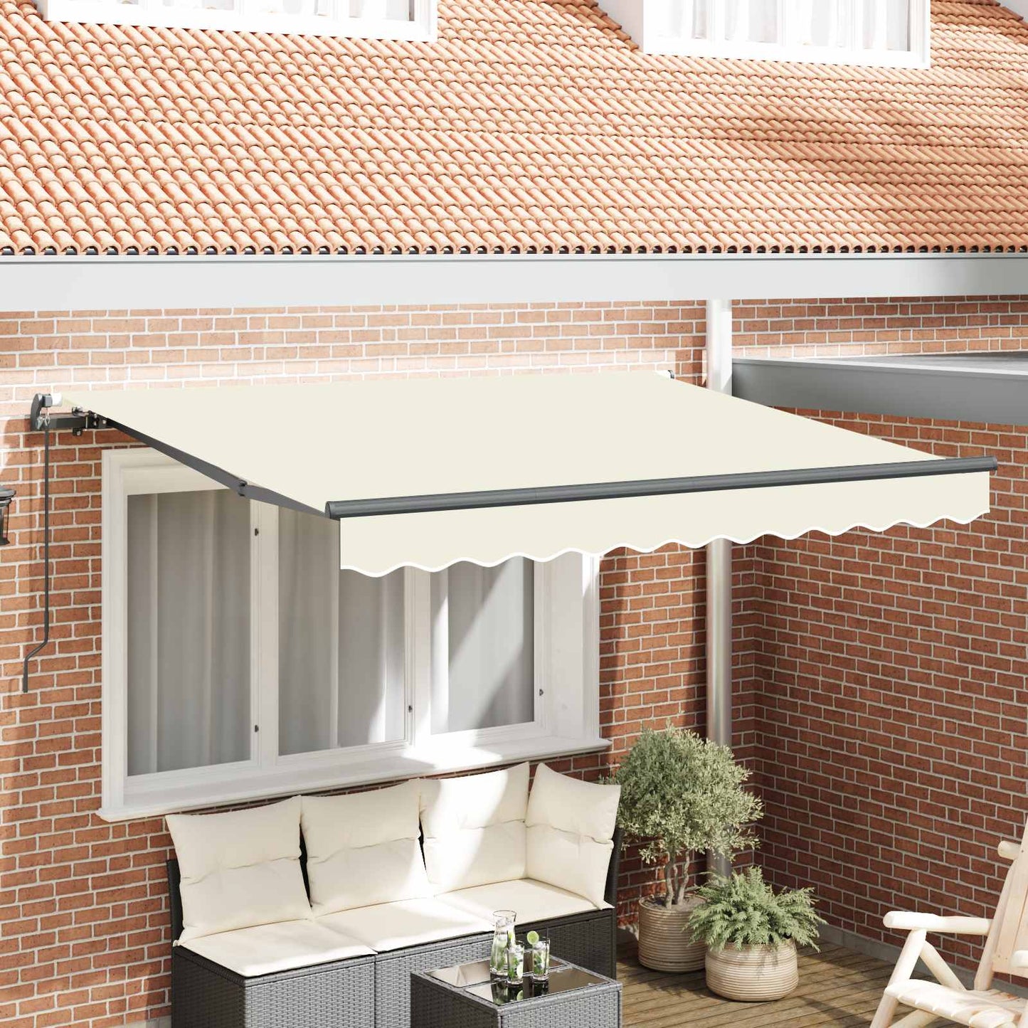 vidaXL Einziehbare Markise Creme 300 x 200 cm Stoff