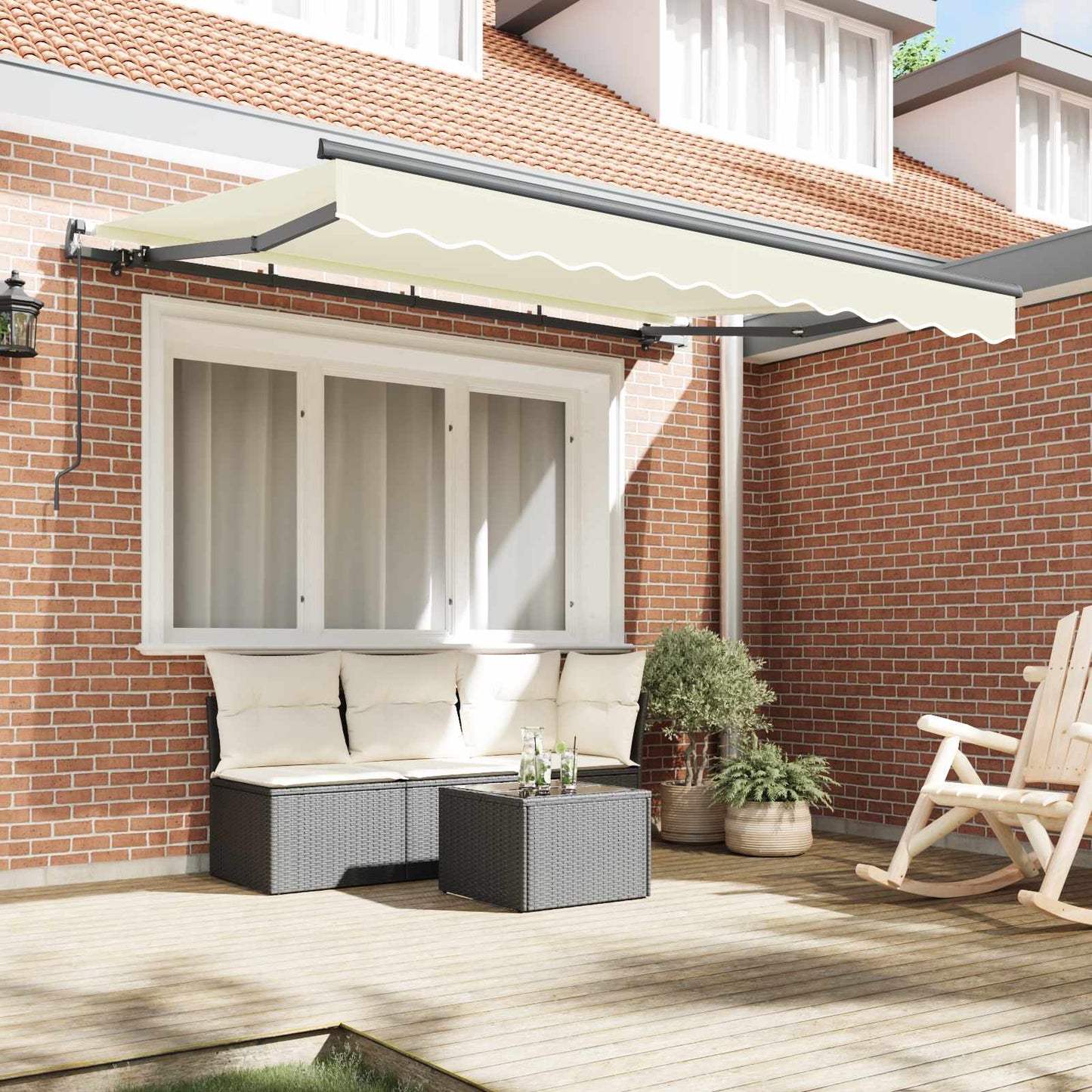 vidaXL Einziehbare Markise Creme 300 x 200 cm Stoff