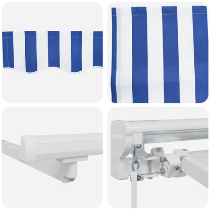 vidaXL Einziehbare Markise Blau und Weiß 300 x 200 cm
