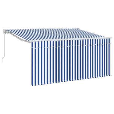 vidaXL Einziehbare Markise Blau und Weiß 300 x 200 cm
