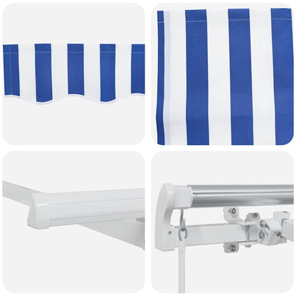 vidaXL Einziehbare Markise Blau und Weiß 300 x 200 cm