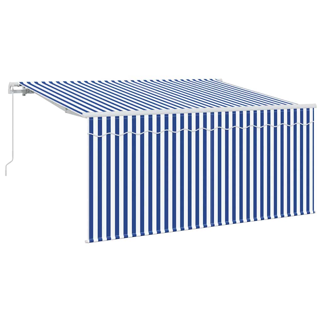 vidaXL Einziehbare Markise Blau und Weiß 300 x 200 cm