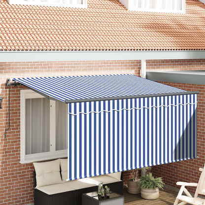 vidaXL Einziehbare Markise Blau und Weiß 300 x 200 cm