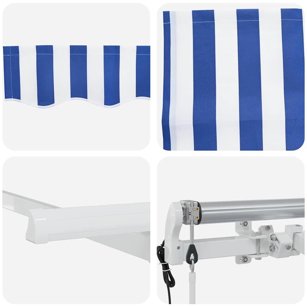 vidaXL Einziehbare Markise Blau und Weiß 300 x 200 cm