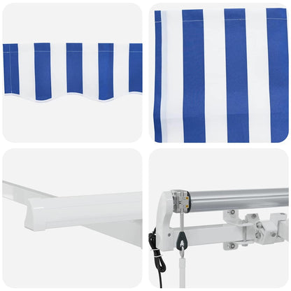 vidaXL Einziehbare Markise Blau und Weiß 300 x 200 cm