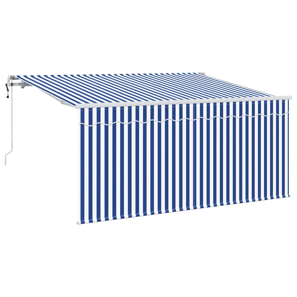 vidaXL Einziehbare Markise Blau und Weiß 300 x 200 cm