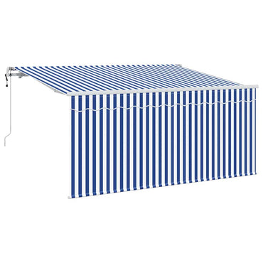 vidaXL Einziehbare Markise Blau und Weiß 300 x 200 cm