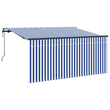 vidaXL Einziehbare Markise Blau und Weiß 300 x 200 cm