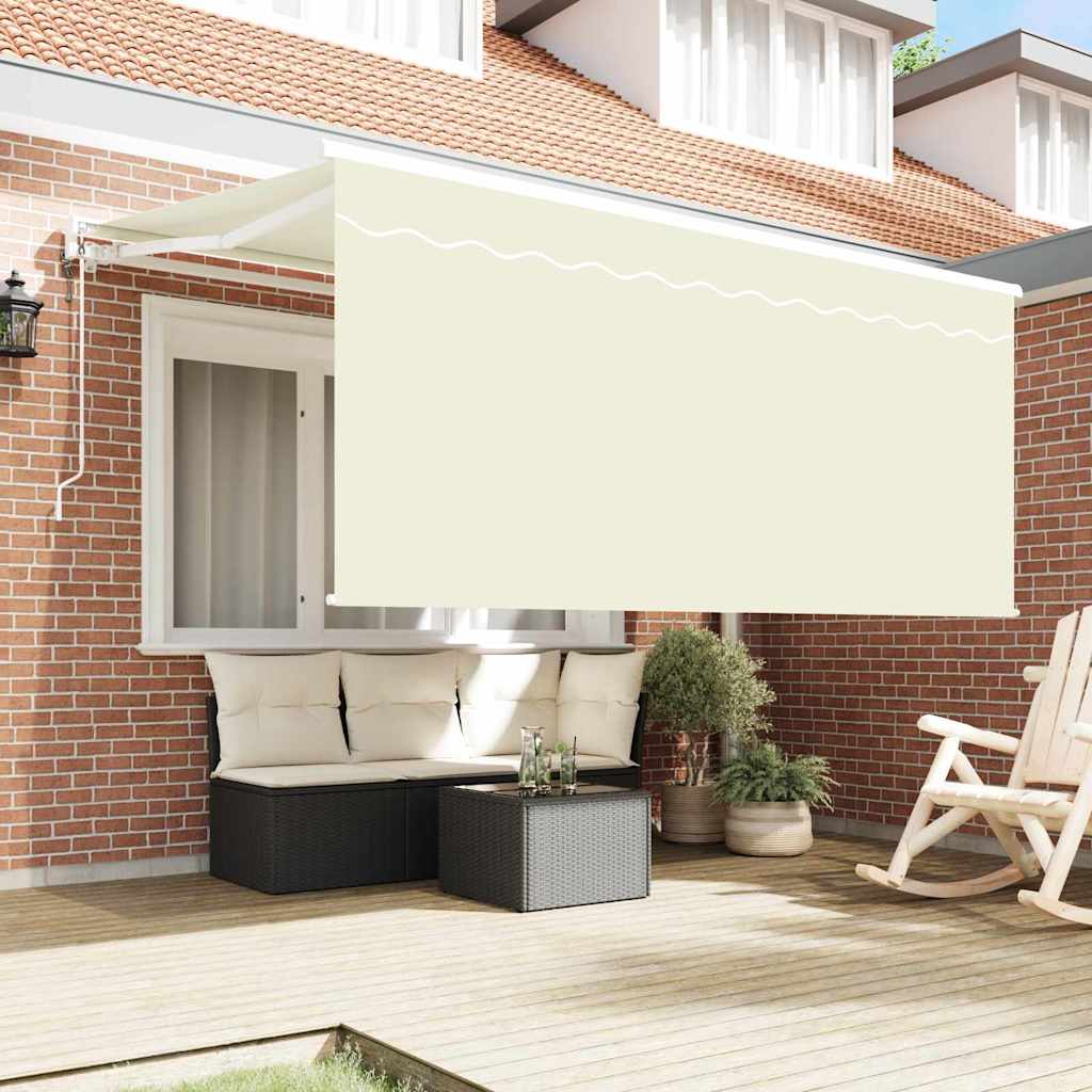 vidaXL Einziehbare Markise Creme 300 x 200 cm Polyester und Aluminium