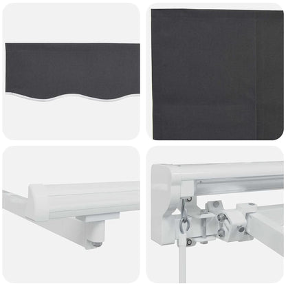vidaXL Einziehbare Markise Anthrazit 300 x 200 cm Polyester und Metall