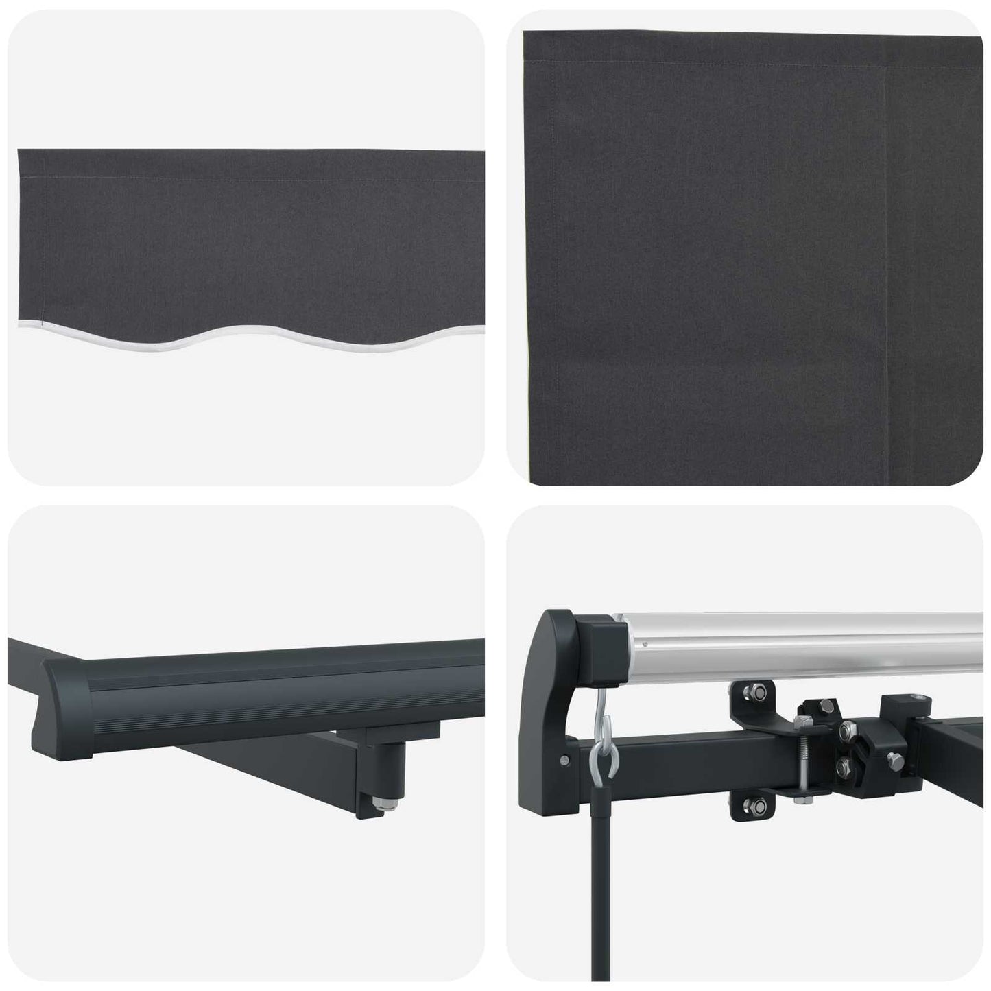 vidaXL Einziehbare Markise Anthrazit 300 x 200 cm Stoff