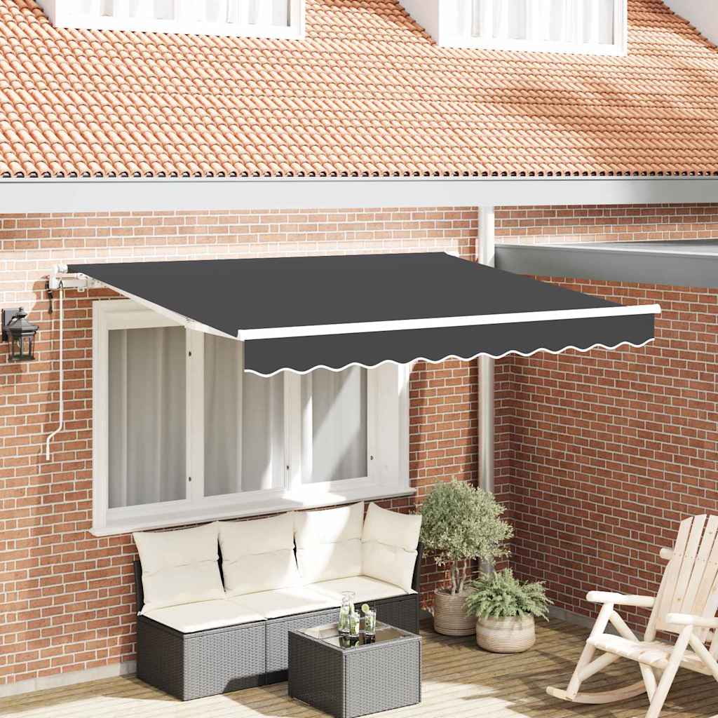vidaXL Einziehbare Markise Anthrazit 300 x 200 cm Stoff