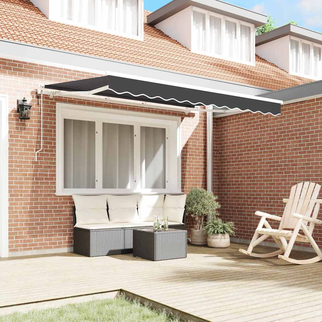vidaXL Einziehbare Markise Anthrazit 300 x 200 cm Stoff