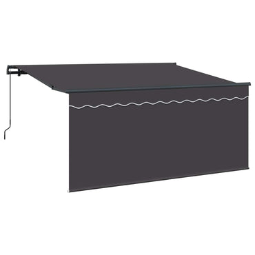vidaXL Einziehbare Markise Gestreift Anthrazit 300 x 200 cm Stoff