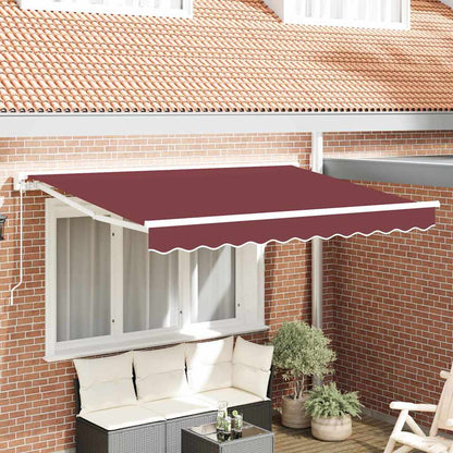vidaXL Einziehbare Markise Bordeauxrot 300x200 cm Stoff