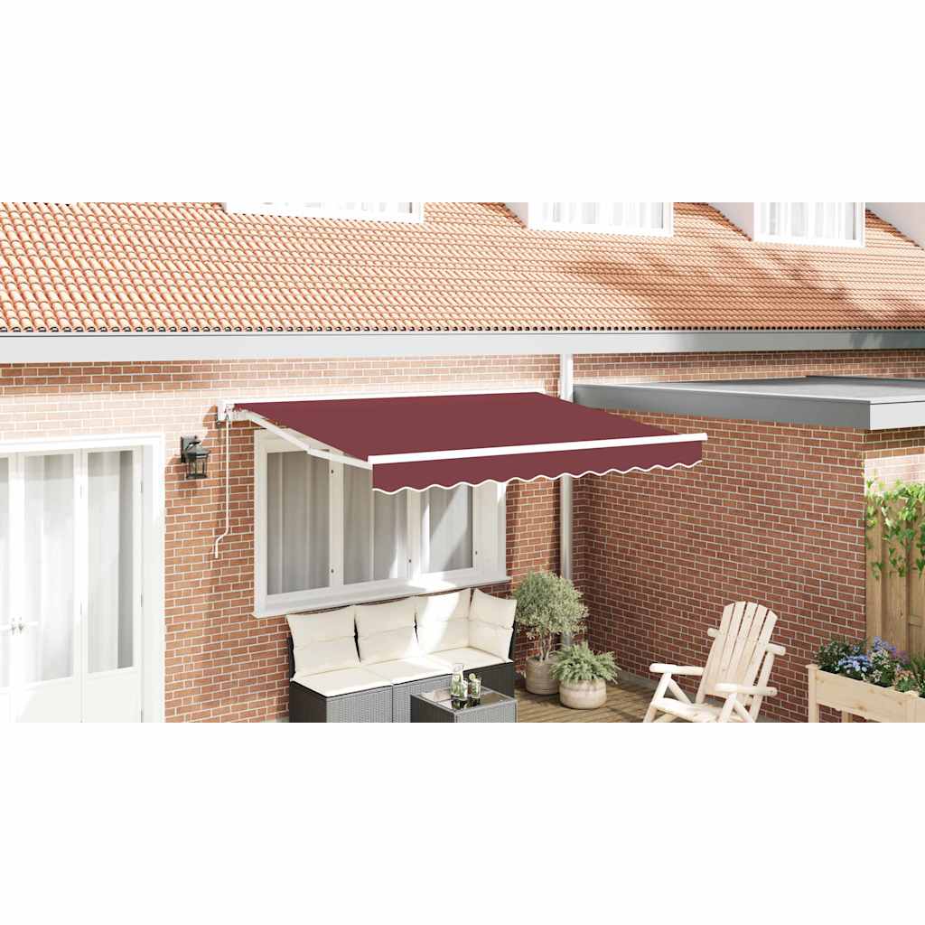 vidaXL Einziehbare Markise Bordeauxrot 300x200 cm Stoff